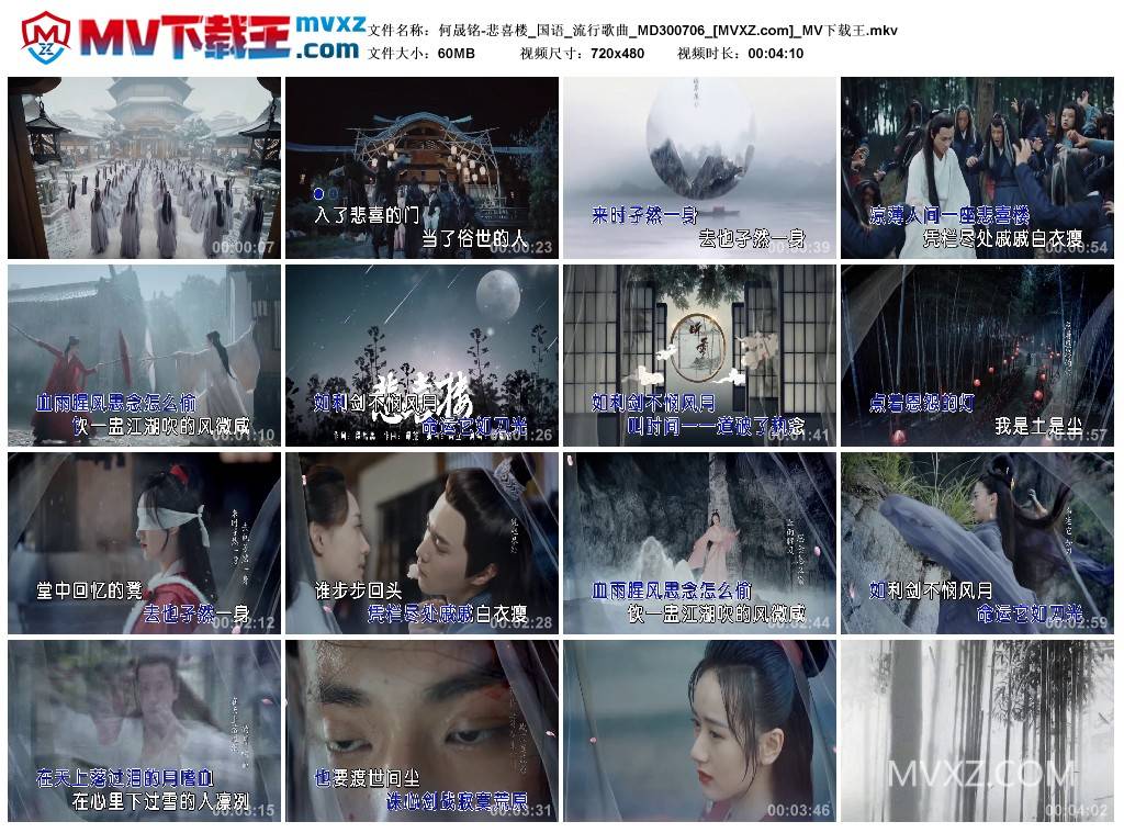 何晟铭-悲喜楼_国语_流行歌曲_MD300706